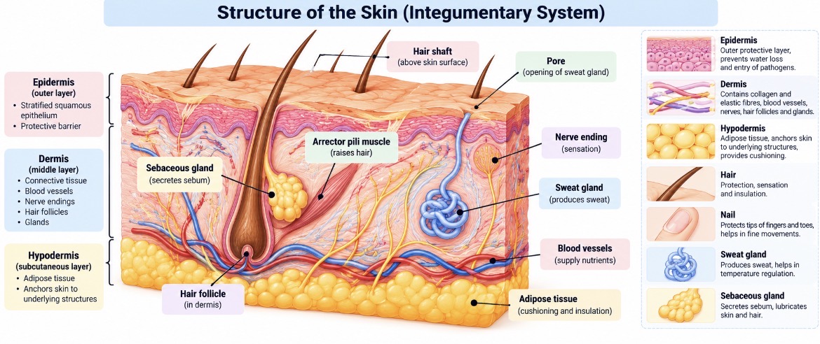 Human skin structure